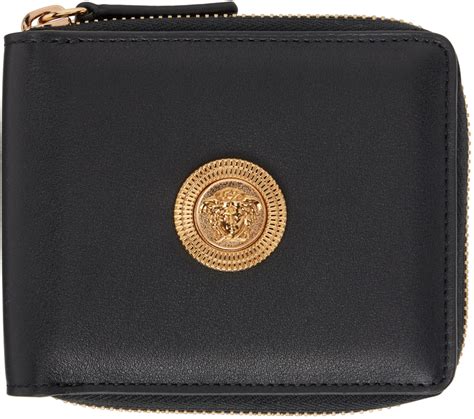 saffiano leather bifold wallet versace|versace biggie wallet.